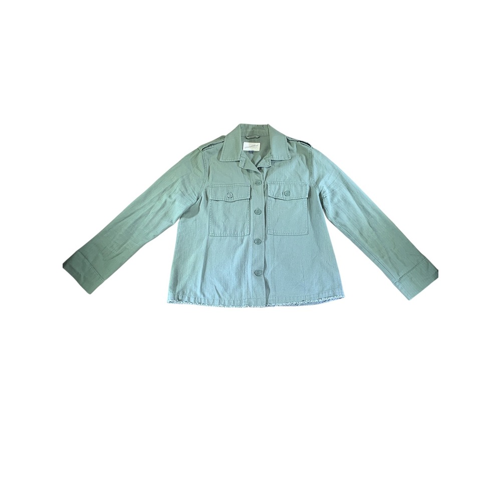 Universal Thread Womens Sage Green Raw Hem Button Down Shirt Jacket‎